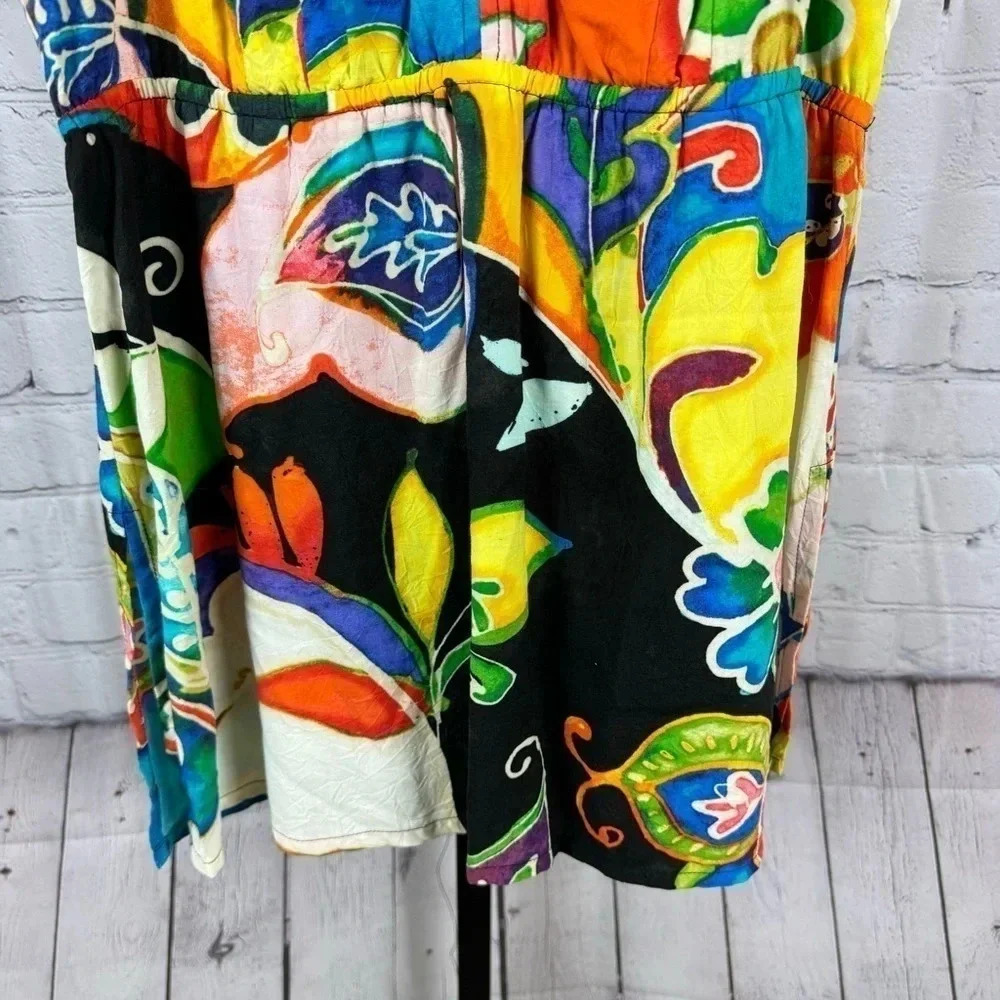 Jams World Multicolor Floral Button Front Tank Size Small - Picture 4 of 6
